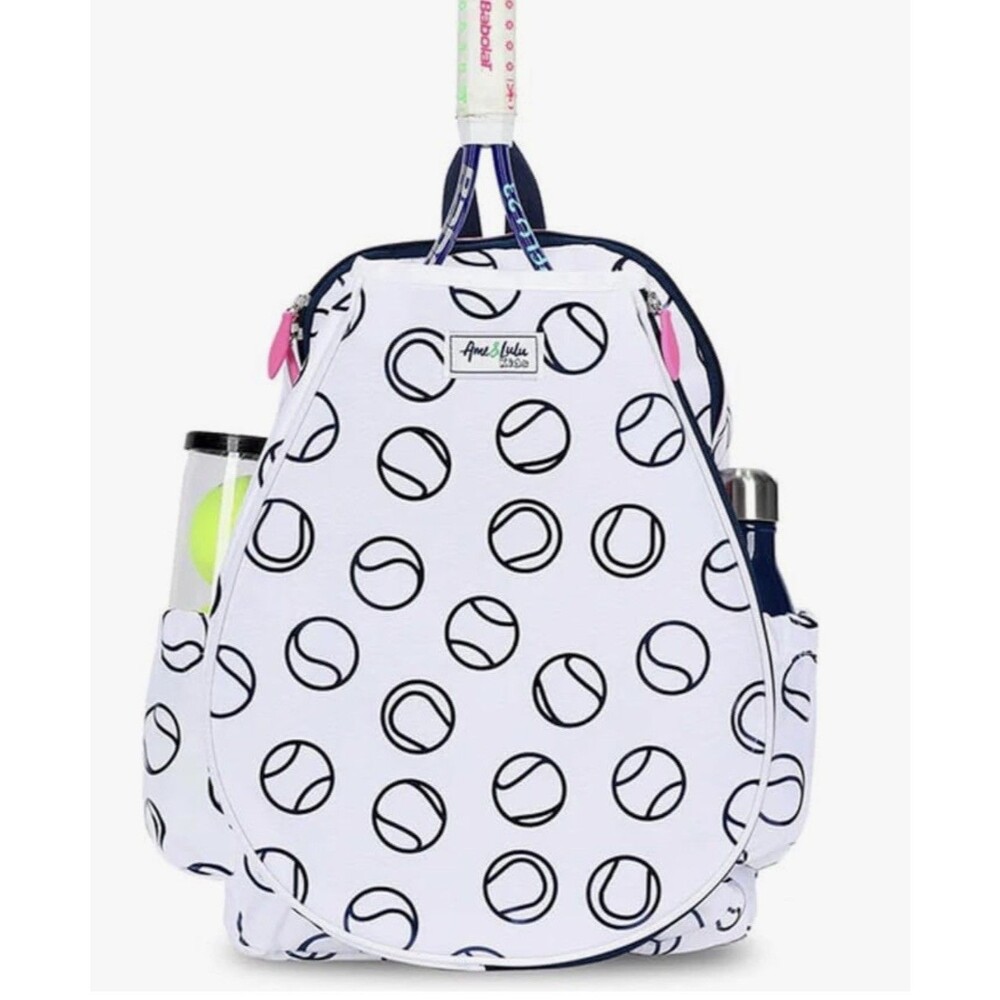 AME and Lulu Juniors` Little Love Tennis Backpack White Purple Girls **READ